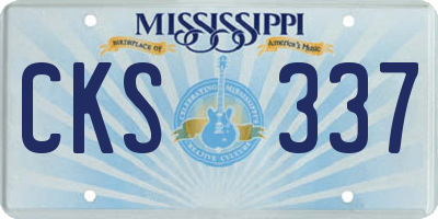MS license plate CKS337