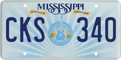 MS license plate CKS340
