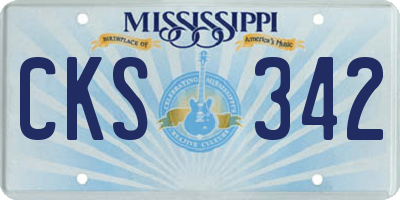 MS license plate CKS342