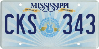 MS license plate CKS343