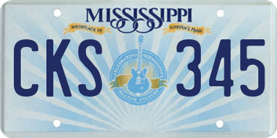 MS license plate CKS345
