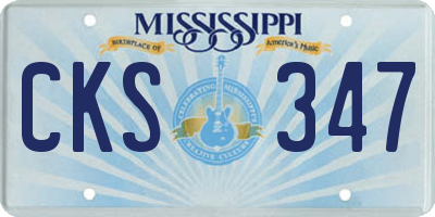 MS license plate CKS347