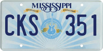 MS license plate CKS351