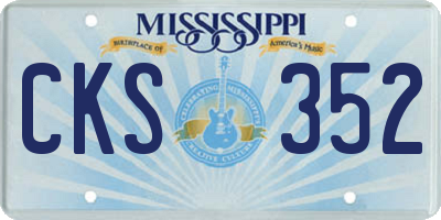 MS license plate CKS352