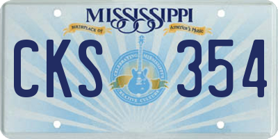 MS license plate CKS354