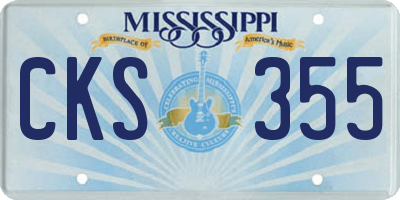 MS license plate CKS355