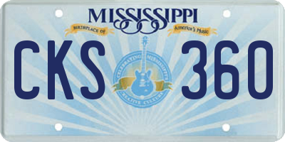 MS license plate CKS360