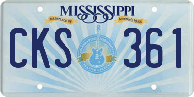MS license plate CKS361