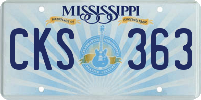 MS license plate CKS363
