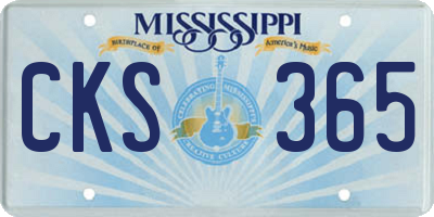 MS license plate CKS365