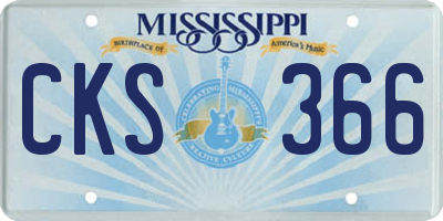 MS license plate CKS366