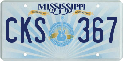 MS license plate CKS367