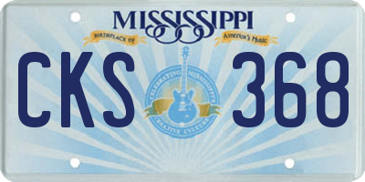 MS license plate CKS368