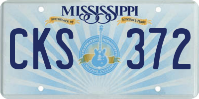 MS license plate CKS372