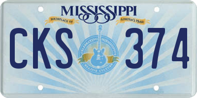 MS license plate CKS374