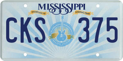 MS license plate CKS375