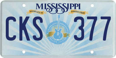 MS license plate CKS377