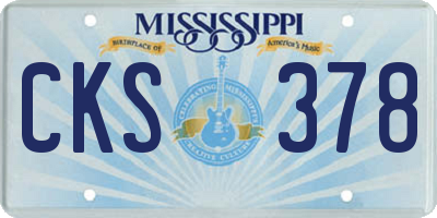 MS license plate CKS378
