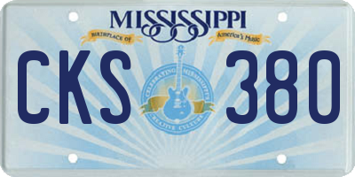 MS license plate CKS380