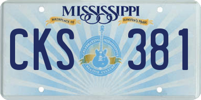 MS license plate CKS381