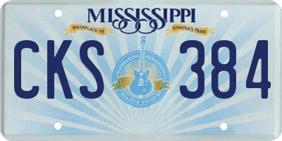 MS license plate CKS384