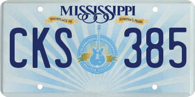 MS license plate CKS385