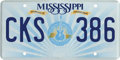 MS license plate CKS386