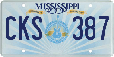 MS license plate CKS387