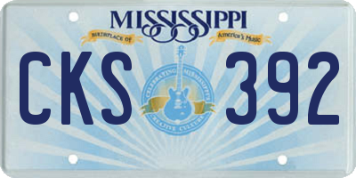 MS license plate CKS392