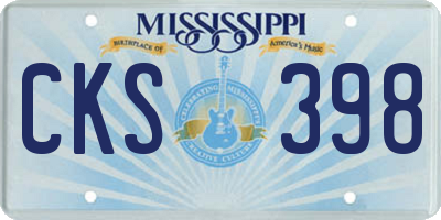MS license plate CKS398