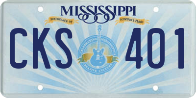 MS license plate CKS401