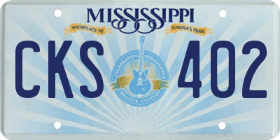 MS license plate CKS402