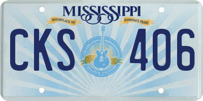 MS license plate CKS406