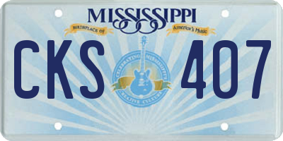 MS license plate CKS407