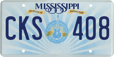 MS license plate CKS408