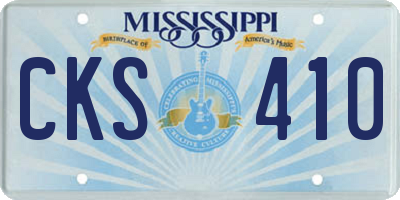 MS license plate CKS410