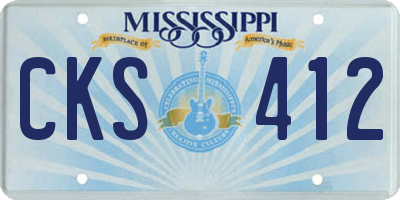 MS license plate CKS412
