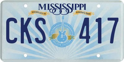 MS license plate CKS417