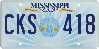 MS license plate CKS418