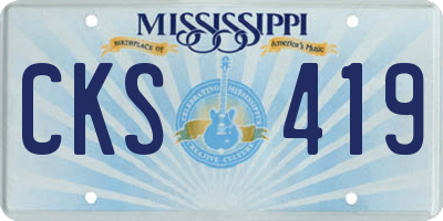 MS license plate CKS419