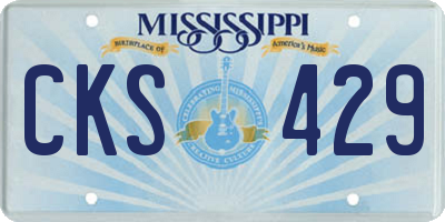 MS license plate CKS429