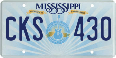 MS license plate CKS430