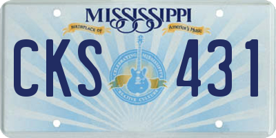MS license plate CKS431
