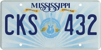 MS license plate CKS432