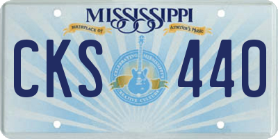 MS license plate CKS440