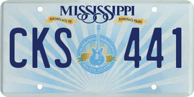 MS license plate CKS441