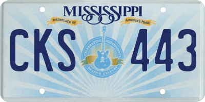 MS license plate CKS443