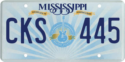 MS license plate CKS445