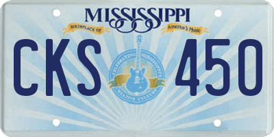 MS license plate CKS450