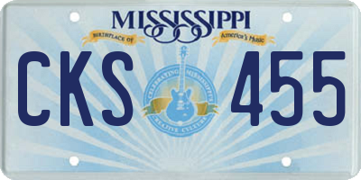 MS license plate CKS455